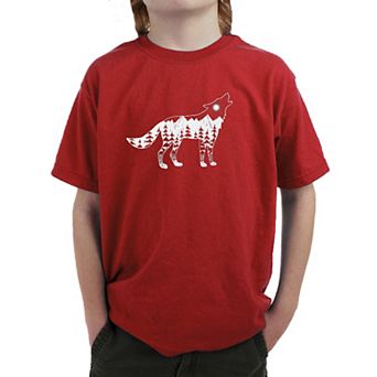 Howling Wolf - Boy's Word Art T-shirt