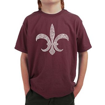 FLEUR DE LIS - POPULAR LOUISIANA CITIES - Boy's Word Art T-shirt