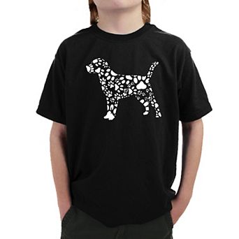 Dog Paw Prints - Boy's Word Art T-shirt