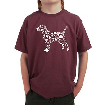 Dog Paw Prints - Boy's Word Art T-shirt