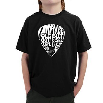 Guitar Pick - Boy's Word Art T-shirt