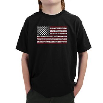 50 States USA Flag - Boy's Word Art T-shirt