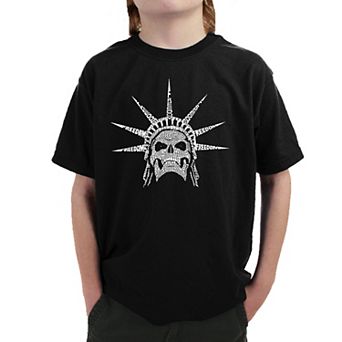 Freedom Skull - Boy's Word Art T-shirt