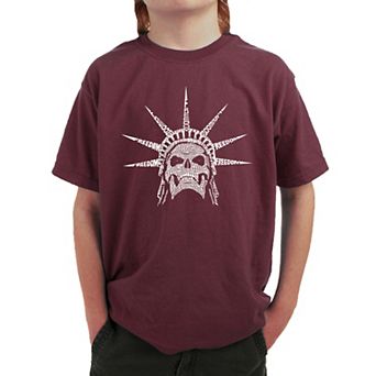 Freedom Skull - Boy's Word Art T-shirt