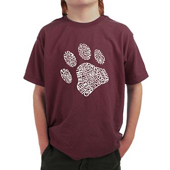 Dog Paw - Boy's Word Art T-shirt