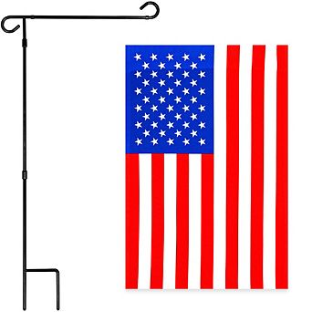 G128 Combo Set: Garden Flag Stand 1 pk AND American Printed 12"x18" 1 pk