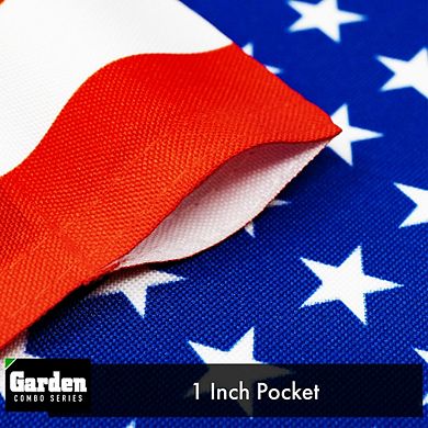 G128 Combo Set: Garden Flag Stand 1PK AND American Printed 12"x18" 1PK