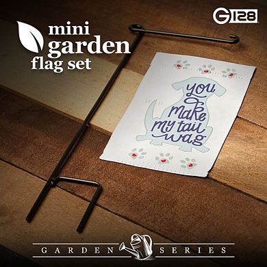 G128 Mini Garden Flag You Make My Tail Wag Cute Dog 4"x8" Blockout