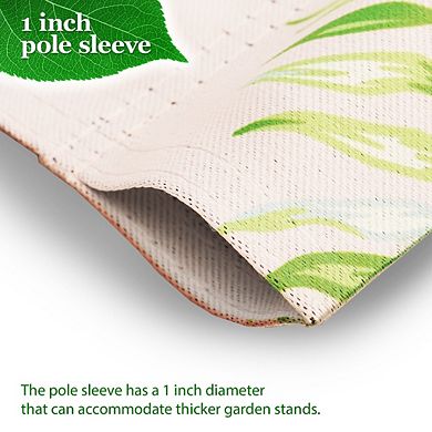 G128 Combo Set: Garden Flag Stand 1PK AND Welcome Gnome with Watermelon Slice 12"x18" Blockout 1PK