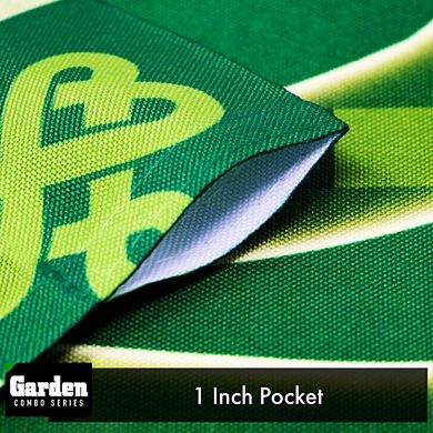 G128 Combo Set: Garden Flag Stand 1PK AND Large Clover 12"x18" 1PK