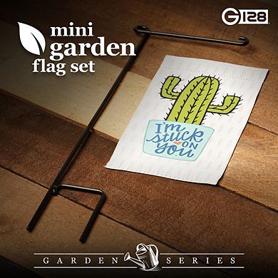 G128 Mini Garden Flag I'm Stuck on You Cactus 4"x8" Blockout