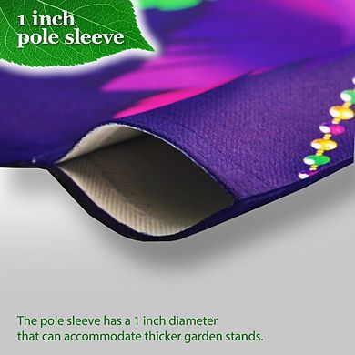 G128 Combo Set: Garden Flag Stand 1PK AND Mardi Gras Masquerade Mask 12"x18" Blockout 1PK