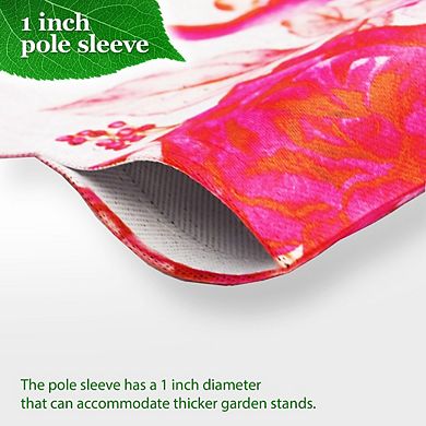 G128 Combo Set: Garden Flag Stand 1PK AND Home Vday Gnome Holding Love Sign 12"x18" Blockout 1PK