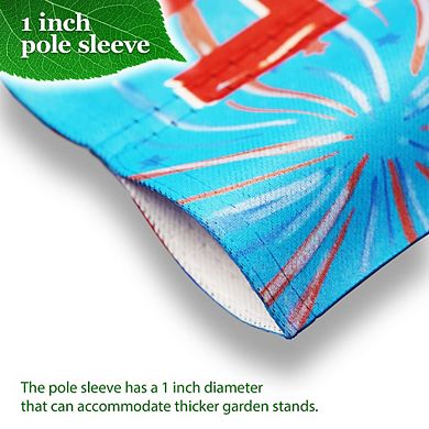 G128 Combo Set: Garden Flag Stand 1PK AND Welcome 3 Patriotic Gnomes 12"x18" 1PK