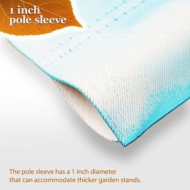 G128 Combo Set: Garden Flag Stand 1PK AND Autumn Blessings Gnomes with Pumpkins 12"x18" 1PK