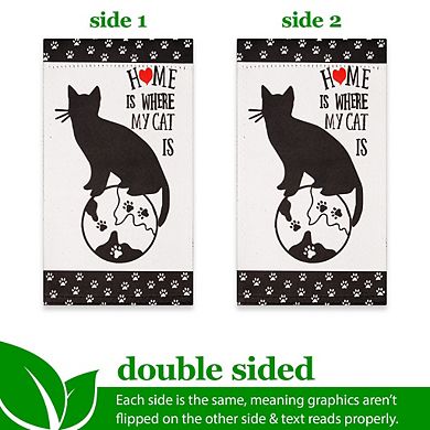 G128 Mini Garden Flag Home is Where My Cat Is 4"x8" Blockout