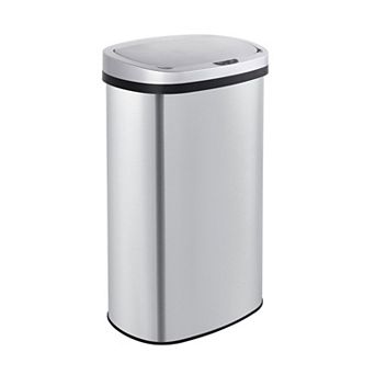 15.85 Gal./60 Liter Stainless Steel Oval Motion Sensor Trash Can for Kitchen