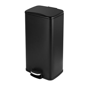 8 Gal./30 Liter Rectangular Matt Black step-on Trash Can for kitchen