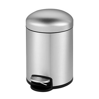1.32 Gal./5 Liter Stainless Steel Round Step-on Trash Can for Bathroom and Office