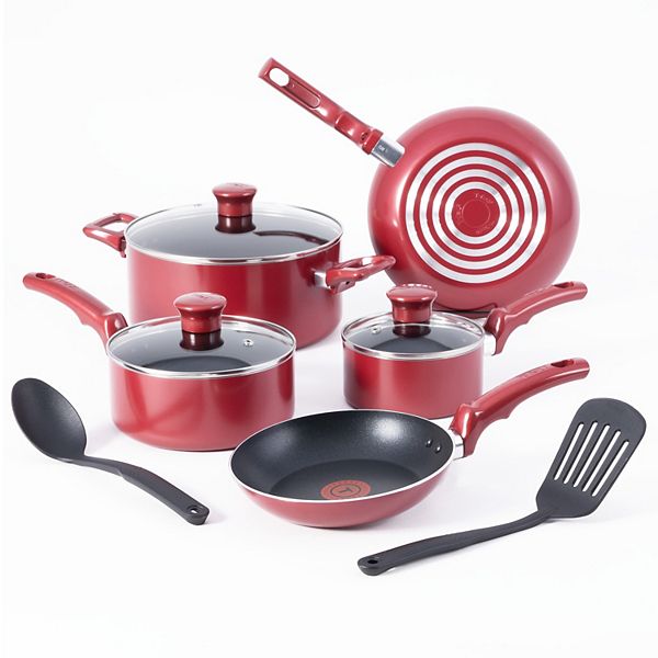 T-Fal Essentials 10-pc. Nonstick Cookware Set - Red