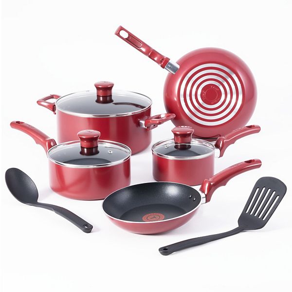 T-Fal Essentials Nonstick Cookware Set - Red - 20 Piece