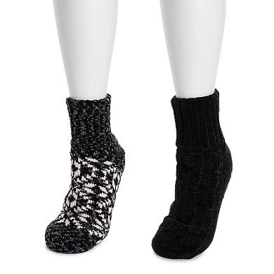 MUK LUKS Women's 2-Pack Chenille Cabin Socks
