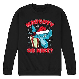 Disney's Lilo & Stitch Men's Naughty Or Nice Fleece Sweatshirt
