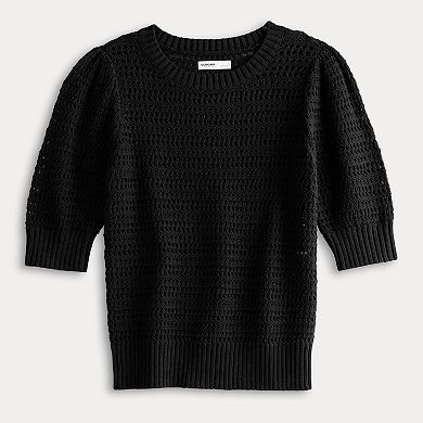 Women's Sonoma Goods For Life® Short Sleeve Crochet Sweater 
