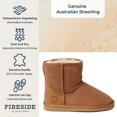 Fireside by Dearfoams Rosebery Women's Shearling Ankle Boot Slippers