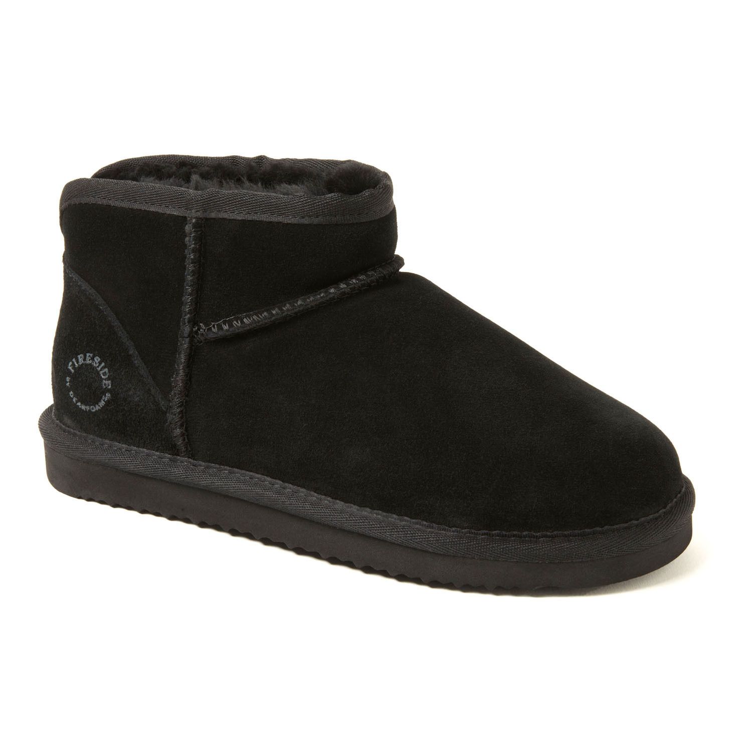 Dearfoams Black Suede Ankle Boots Slip-On Casual 9-10 medium Dearfoams Slippers for Women main image 2