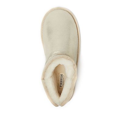 Fireside by Dearfoams Riverland Women's Shearling Micro Ankle Boot Slippers