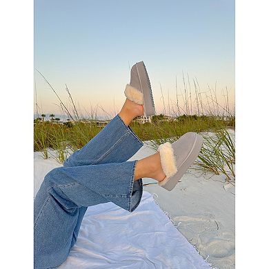 Fireside by Dearfoams Melton Shearling Women's Platform Scuff Slippers