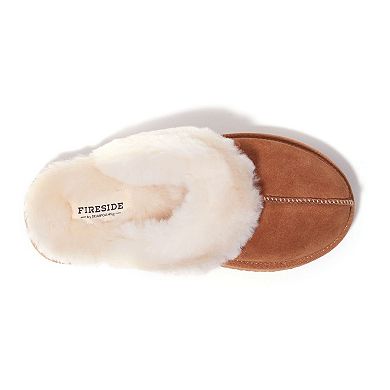 Dearfoams Fireside Melton Shearling Women's Platform Scuff Slippers