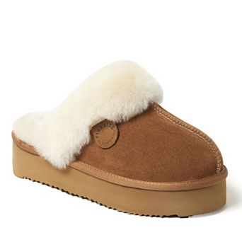 Fireside by Dearfoams Melton Shearling Women's Platform Scuff Slippers