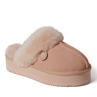 Fireside by Dearfoams Melton Shearling Women's Platform Scuff Slippers