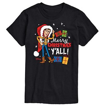 Disney / Pixar's Toy Story Woody Men's Merry Christmas Y'all Graphic Tee