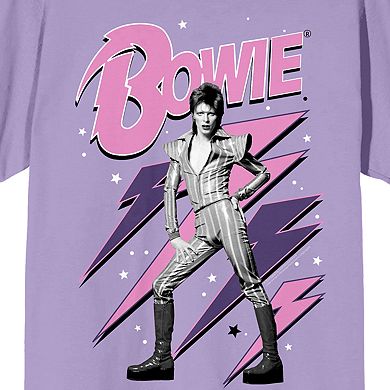 Juniors' David Bowie Neon Spark Graphic Tee