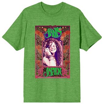Juniors' Janis Joplin Rose Border Graphic Tee