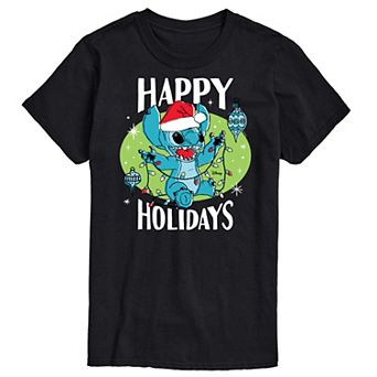 Disney's Lilo & Stitch Men's Happy Holidays Graphic Tee