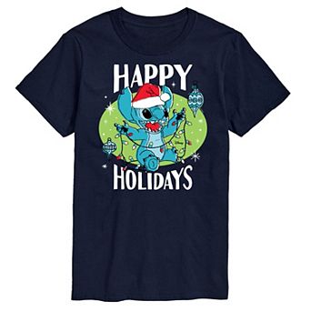 Disney's Lilo & Stitch Men's Happy Holidays Graphic Tee