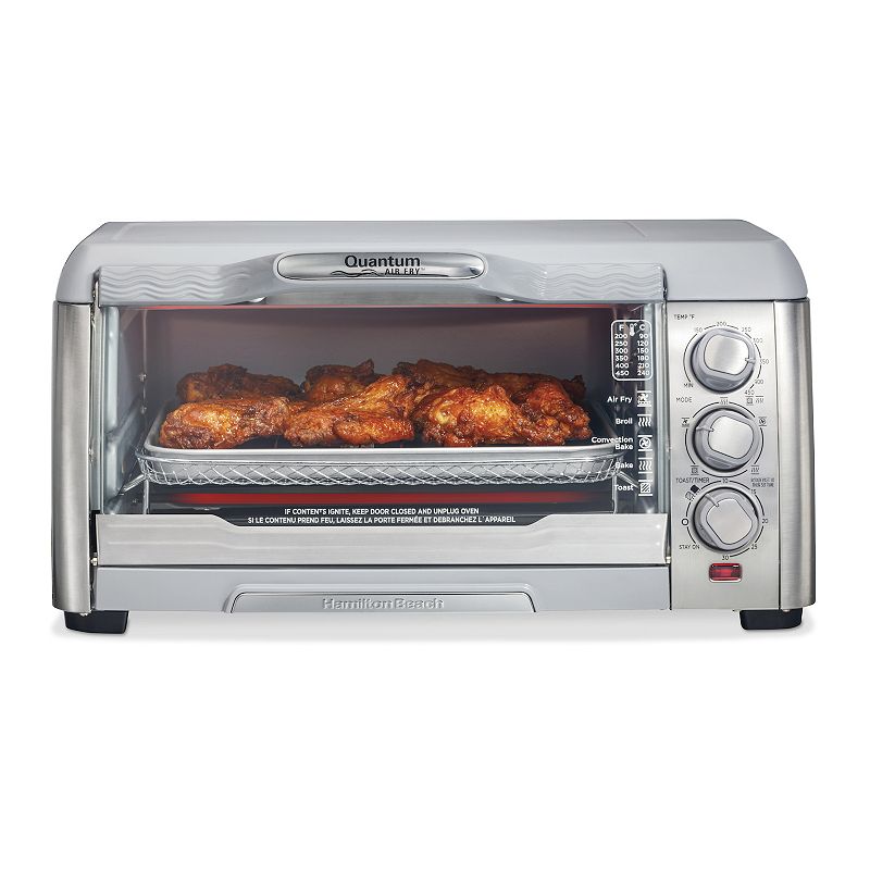 Hamilton Beach - .65 Cubic Foot Air Fryer Toaster Oven with Quantum Air Fry Technology - STAINLESS STEEL