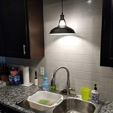 Industrial Black Barn Pendant Light - 1-Light Loft Fixture