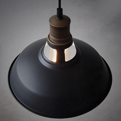 Industrial Black Barn Pendant Light - 1-Light Loft Fixture