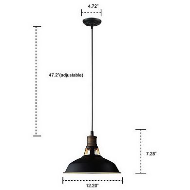 Industrial Black Barn Pendant Loft Light Fixture 3 Pack