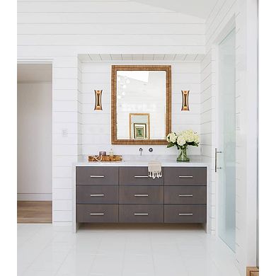 Modern Brass Wall Sconce 2 Light Bath Light Fixture