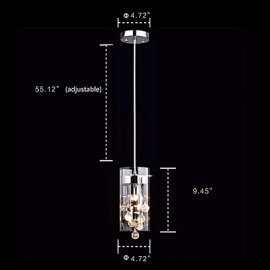 Modern Crystal Pendant Light Mini Glass Cylinder Fixture