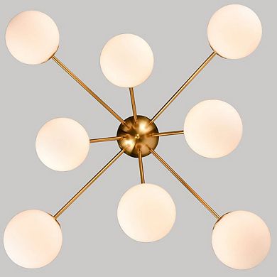 Brass Sputnik Globe Chandelier - 8 Light