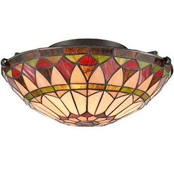 Tiffany Semi Flush Ceiling Light Stained Glass Colorful