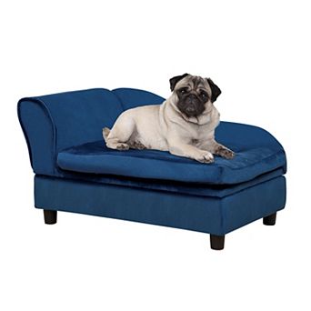 Dog Couch Pet Sofa Bed For Small Dogs Cats With Storage, Cushion, Blue