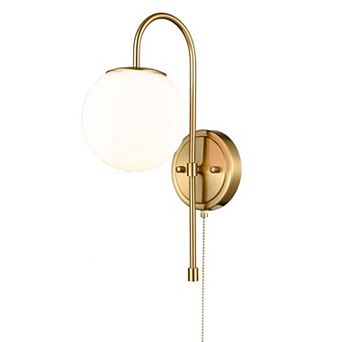 Mid Century Globe Sconce with Pull Chain